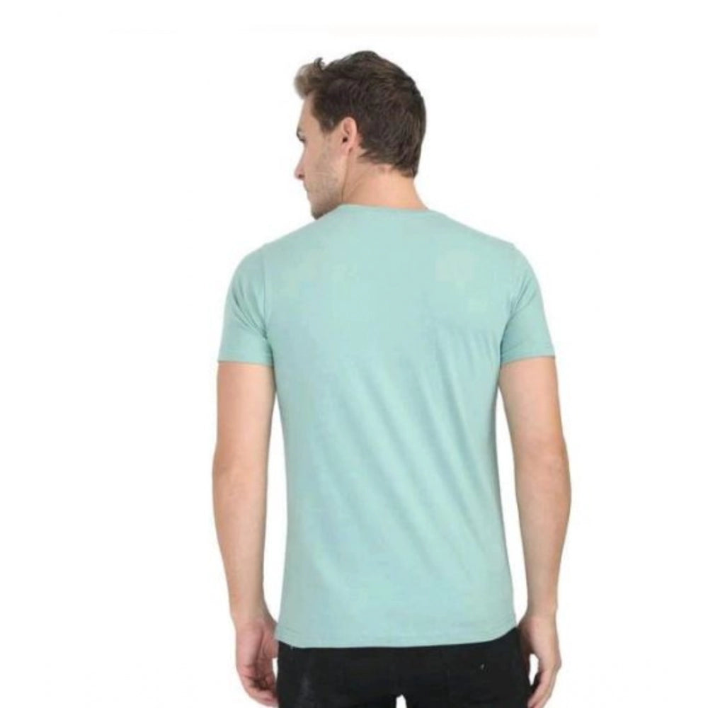 Generic Men's Casual Short Sleeves Cotton Round Neck T-shirt (Green)