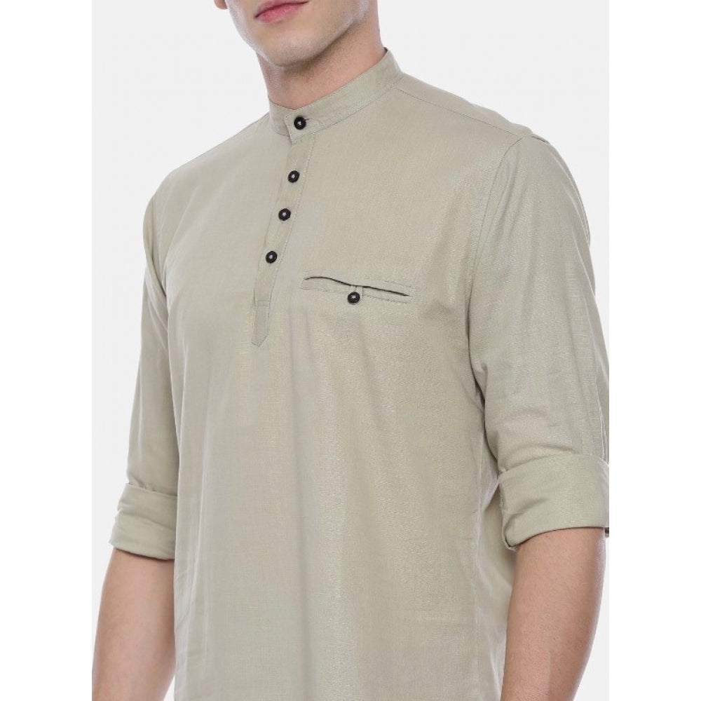 Generic Men's Cotton Slim Fit Casual Shirt (Material: Cotton, (Color:Grey)