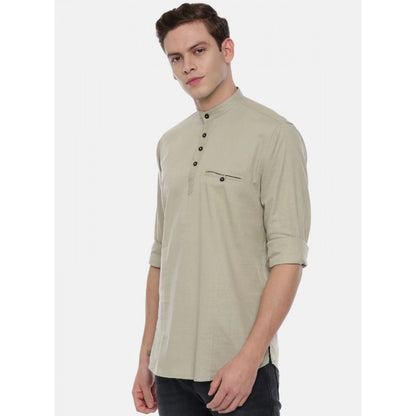 Generic Men's Cotton Slim Fit Casual Shirt (Material: Cotton, (Color:Grey)
