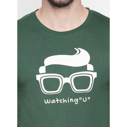 Generic Men's Cotton Slim Fit Half Sleeve T-Shirt (Material: Cotton, (Color:Green)