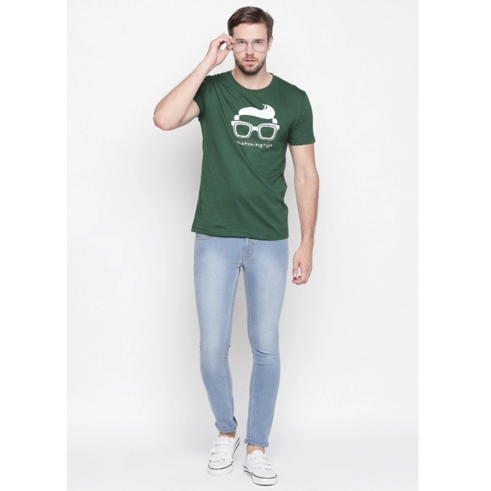 Generic Men's Cotton Slim Fit Half Sleeve T-Shirt (Material: Cotton, (Color:Green)
