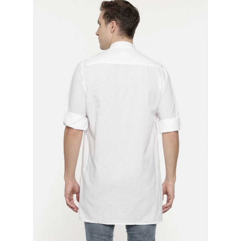 Generic Men's Cotton Men Casual White Kurta Shirt (Material: Cotton, (Color:White)