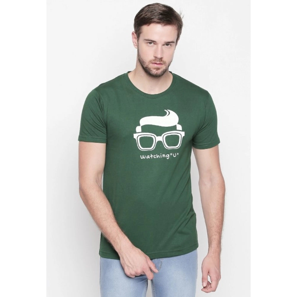 Generic Men's Cotton Slim Fit Half Sleeve T-Shirt (Material: Cotton, (Color:Green)