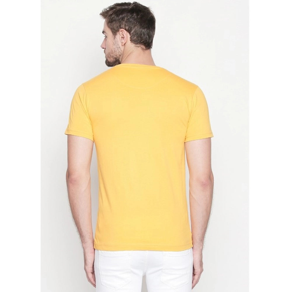 Generic Men's Cotton Slim Fit Half Sleeve T-Shirt (Material: Cotton, (Color:Yellow)