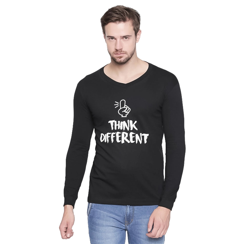 Generic Men's Cotton Slim Fit Full Sleeve T-Shirt (Material: Cotton, (Color:Black)