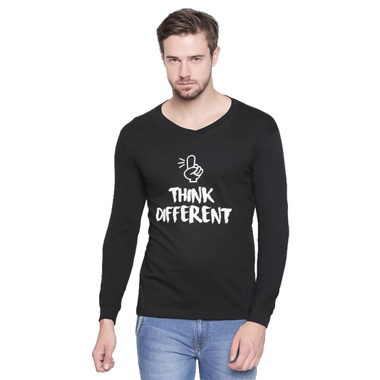 Generic Men's Cotton Slim Fit Full Sleeve T-Shirt (Material: Cotton, (Color:Black)