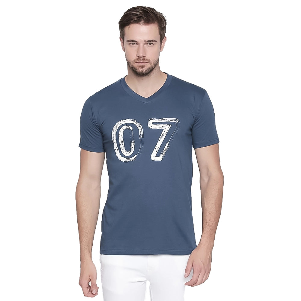 Generic Men's Cotton Slim Fit Half Sleeve T-Shirt (Material: Cotton, (Color:Blue)