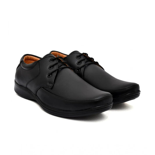 Generic Men's Solid Synthetic Leather Formal Shoes (Black)