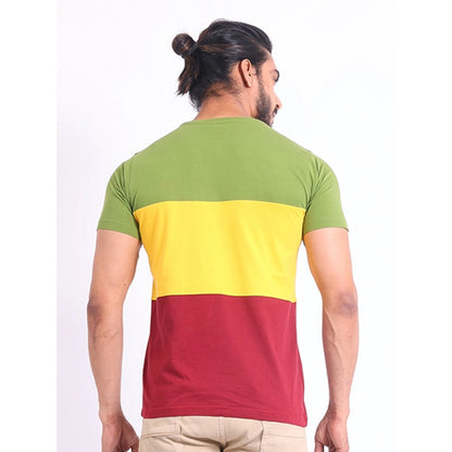 Generic Men's Casual Cotton Printed Round Neck Half Sleeve T-Shirt (Multicolor)