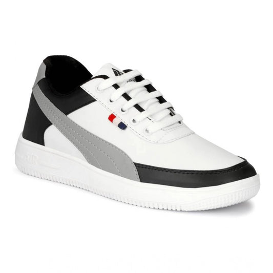 Generic Men's Casual Synthetic Solid Lace-Up Shoes (Black)
