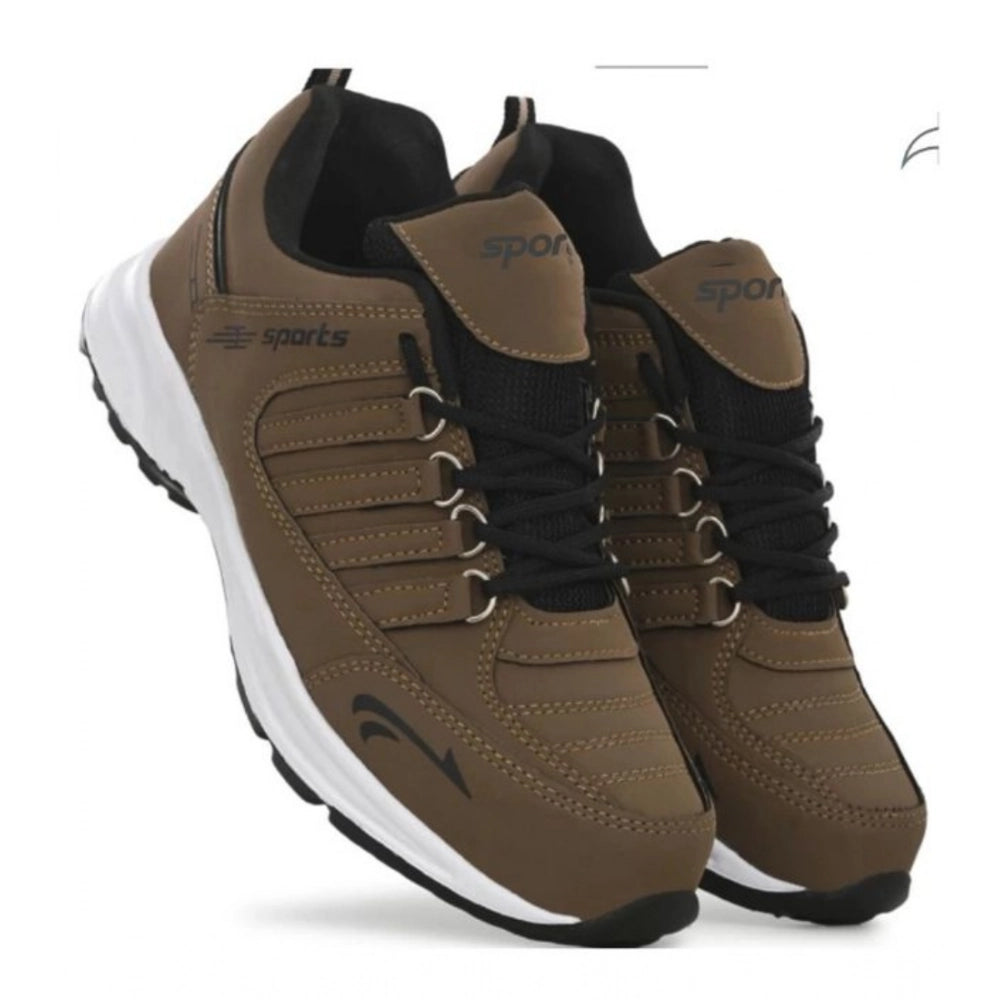 Generic Men's Casual Synthetic Leather Lace-Up Shoes (Brown)