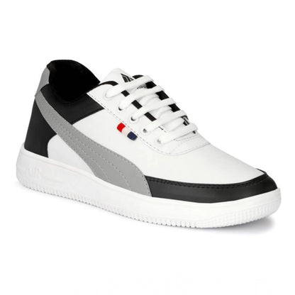 Generic Men's Casual Synthetic Lace-ups Casual Shoes (White)