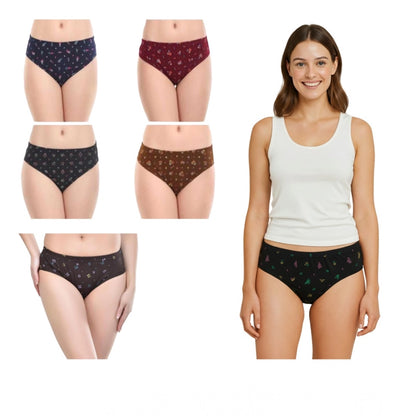 Generic Pack of_6 Women's Cotton Printed Hipster Panty (Multicolor)